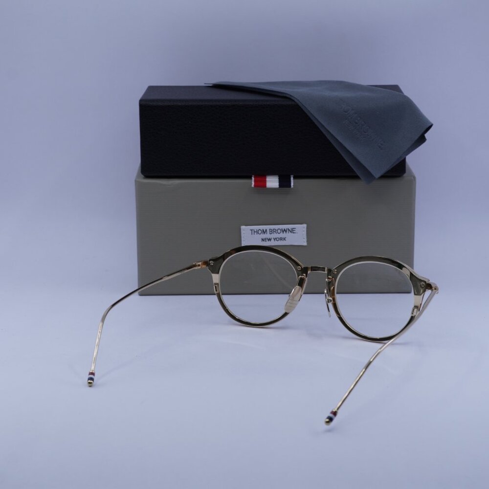 Thom Browne TB-110-C-GLD-48 Round Eyeglasses 48mm – Shiny Gold - Picture 10 of 10